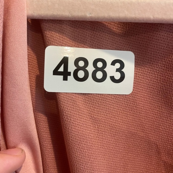 Baltic Born Blush Pink Satin Maxi Dress Flutter Sleeve V-Neck Women's M Formal - Picture 7 of 9